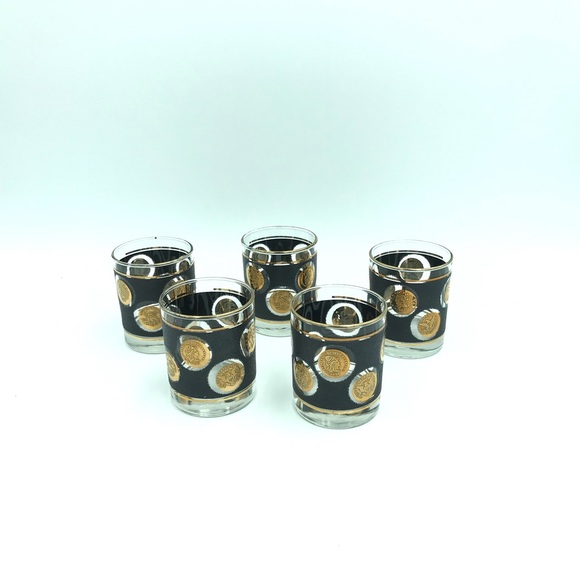 Libbey Other - Vintage MCM Libbey Gold Coin Glasses